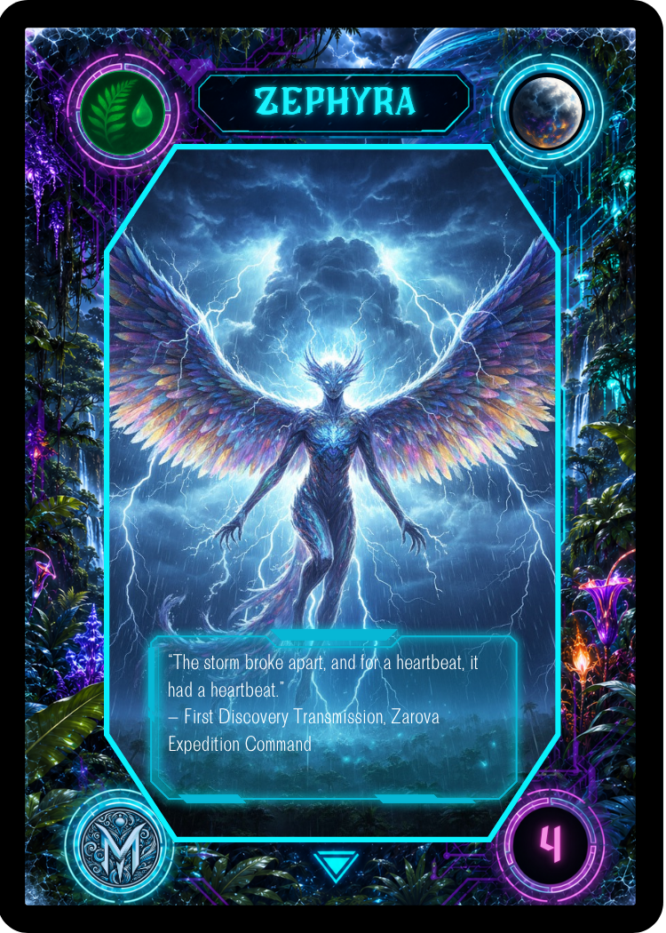 Nova Creatura creature card artwork: Zephyra